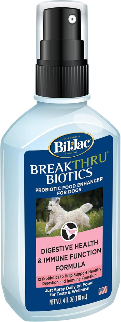 Bil-Jac Breakthru Biotics Probiotic Supplement for Dogs - 1-Pack, Premium Pet Digestive Health Support, Canine Food Enhancer with Natural Ingredients for Gut Balance and Immune System Boost