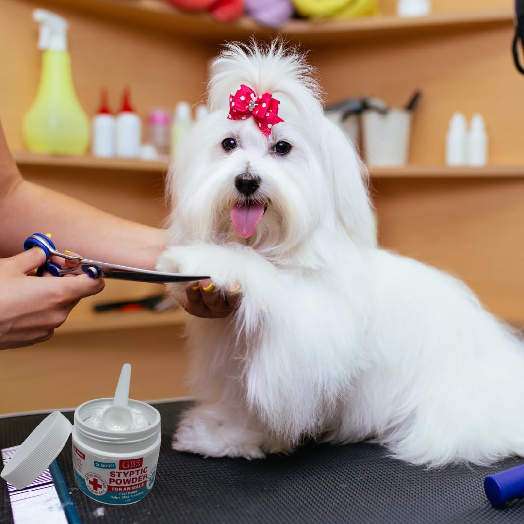 5 oz Styptic Powder for Dogs, Cats & Birds Stops Bleeding– Quick Blood Clotting for Nail Clipping, Minor Cuts, Tail Docking & Wing Clipping – Pet First Aid Hemostatic Powder with Sealed Top & Scoop