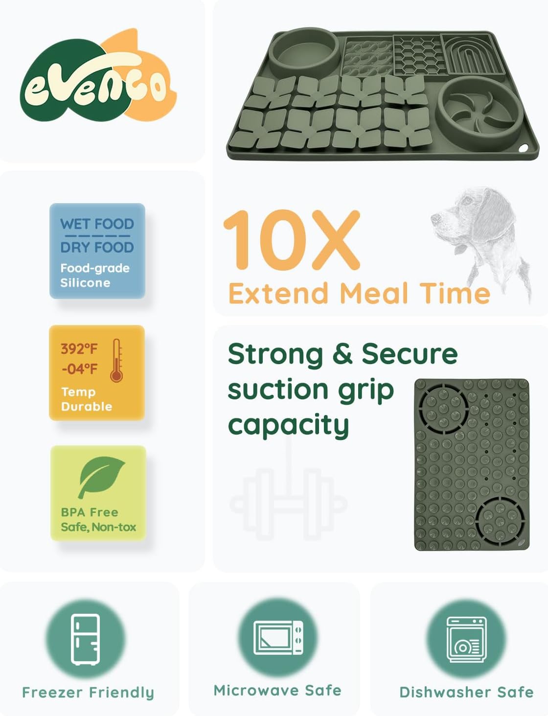 Slow Feeder Bowl Bundle: Dark Green 4in1 Licking mat (15.75" x 10.5" x 1.2") + Pink Starry Sky Feeder (4.3" x 2.9"), Silicone Lick mat with Suction Cups for Slow Eating and Keep Busy