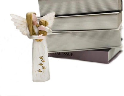 Dog Memorial Gifts for Loss of Dog, Pet Memorial Gifts, Resin Angel Statues,Sculpting Angels，Pet Sympathy Gifts(White)