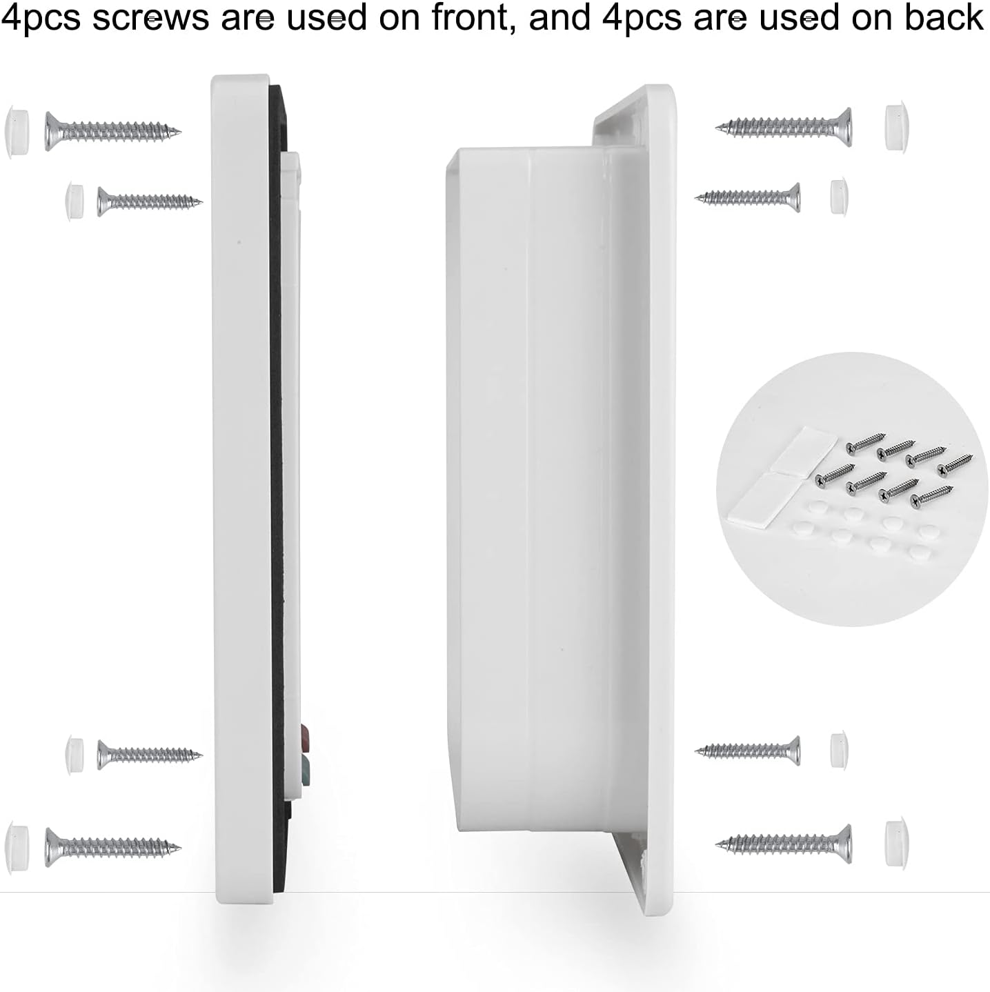 Depets Medium Cat Flap Door with 4 Way Lock (Outer Size 7.5" x 7.8"), Magnetic Pet Door Kit White, Weather-Resistant Cat Door for Cats & Doggy