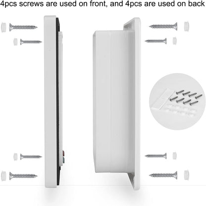 Depets Medium Cat Flap Door with 4 Way Lock (Outer Size 7.5" x 7.8"), Magnetic Pet Door Kit White, Weather-Resistant Cat Door for Cats & Doggy