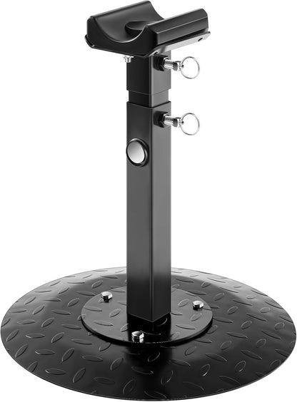 Zonon Metal Adjustable Farrier Stand Blacksmith Farrier Horse Hoof Stand Height Farrier Stand for Horses Black Horse Hoof Trimming Tools(Metal Round Base)