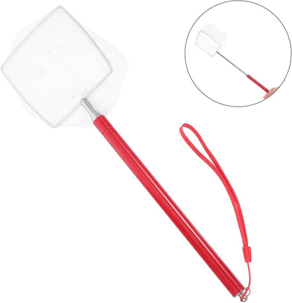 Gadpiparty Small Shrimp Net with Telescopic Handle, Portable Fine Mesh Fish Tank Net for Aquarium Maintenance, Red Mini Extendable Shrimp Catcher for Fish Tank and Pond Accessories