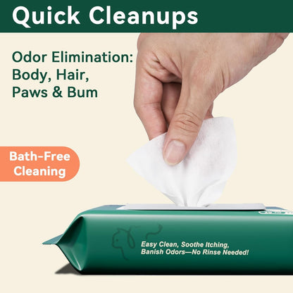 ECO PET Glove Wipes – Dog & Cat Cleaning Gloves Wipe | Bath Wipes with Coconut Oil, Sea Buckthorn, Kakadu Plum, Oat Extract | Pet Grooming Paw, Fur & Butt Wipes | Glove-Style Wet Wipes