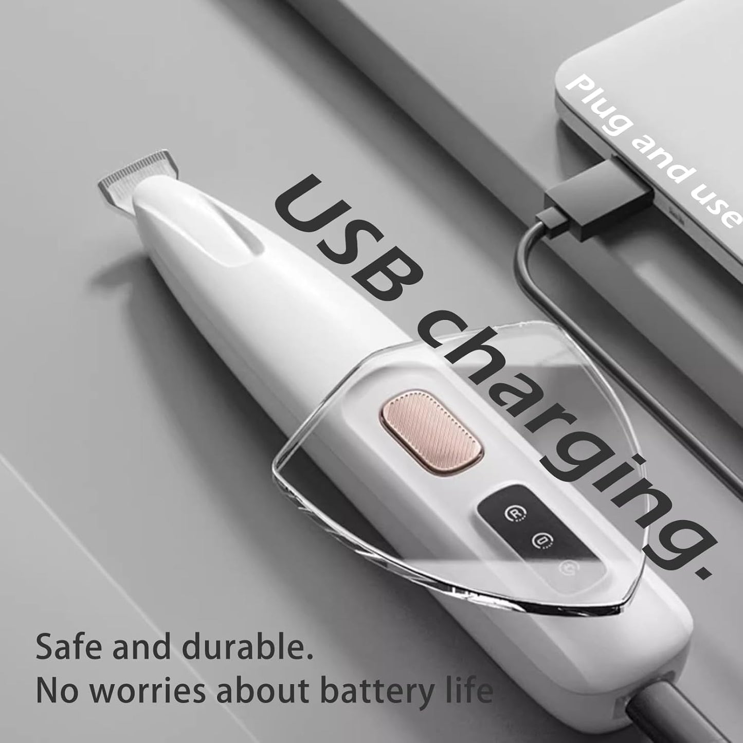 Pet Trimmer, Electric Multifunctional Pet Hair Clippers, Waterproof Rechargeable Shaver with LED Light, Low Noise Trimmer for Paws Eyes Ears Face Buttocks for Large/Small Dogs and Cats