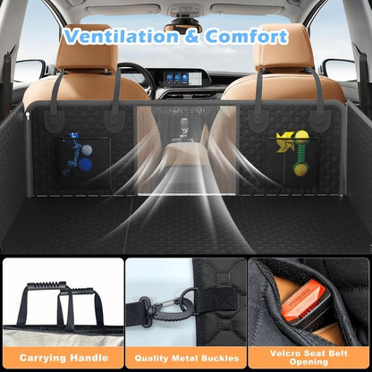 Large Back Seat Extender, Heavy Duty Dog Seat Cover for Back Seat, Waterproof Nonslip Hammock for Car with Side Flap, Scratch Proof Pet Back Seat Covers
