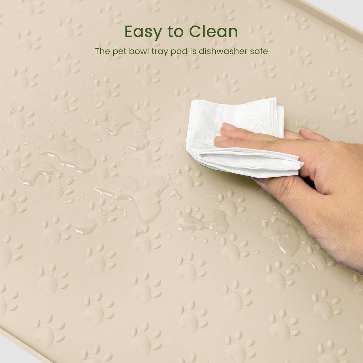 Dog Food Mat Anti-Slip Silicone Dog Bowl Mat Thicker Pet Placemat Waterproof Cat Feeder Pad with Raised Edge Puppy Kitten Feeding Mats Suitable Small Medium-Sized Dogs Cats Eating Tray