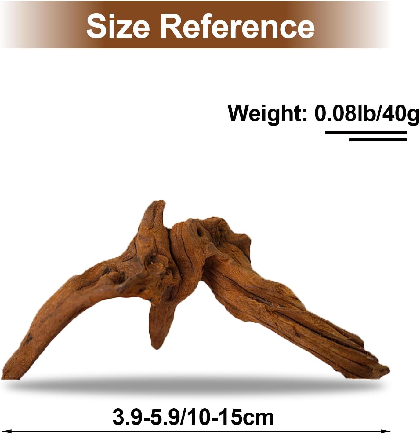 Natural Aquarium Decoration Driftwood Tree Trunk with Rockery View, Unique Dead Wood Root Hideouts for Fish & Reptiles, Landscape Enhancer (Random Shape, 10-15cm Length)