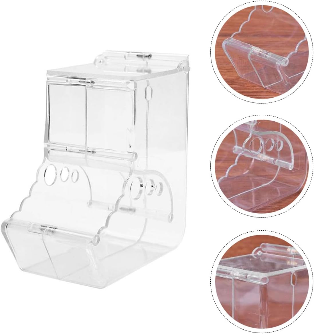 HANABASS Hamster Food Dispenser Automatic Plastic Food Holder Secure Cage Feeding Bowl Spill-Proof Small Animal Pet Feeder for Hamsters Squirrels Hedgehogs Guinea Pigs