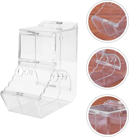 HANABASS Hamster Food Dispenser Automatic Plastic Food Holder Secure Cage Feeding Bowl Spill-Proof Small Animal Pet Feeder for Hamsters Squirrels Hedgehogs Guinea Pigs