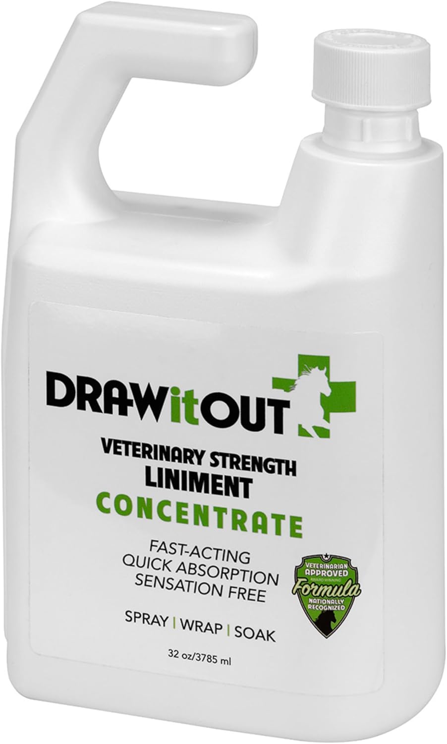Draw It Out Liniment Spray Concentrate - Veterinary Strength - Odorless and Colorless - Pain Relief Topical Analgesic Horse Cream for Joint and Muscle Pain - Spray Wrap Soak - Natural Mineral