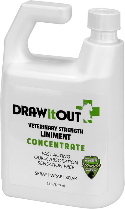 Draw It Out Liniment Spray Concentrate - Veterinary Strength - Odorless and Colorless - Pain Relief Topical Analgesic Horse Cream for Joint and Muscle Pain - Spray Wrap Soak - Natural Mineral