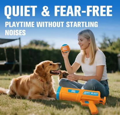 Dog Ball Launcher, Upgraded Dog Ball Blaster with 3 ETPU Balls, Interactive Thrower for Medium to Large Dogs, Play Fetch Toy for Dogs for Outdoor Exercise