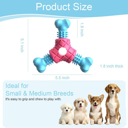 Puppy Chew Toys for Teething, Indestructible Dog Chew Toys for Aggressive Chewers - Small & Medium Breeds, Rubber Dog Bone Toy, Tough Puppy Toys to Keep Them Busy and Relieve Anxiety