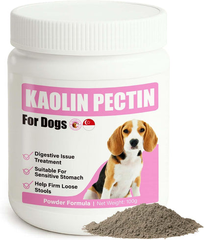 Kaolin Pectin Powder for Dogs, Fast-Acting Anti-Diarrhea Formula with Probiotics – Soothes Upset Stomach, Firms Loose Stool, Digestive Support Supplement for Pet