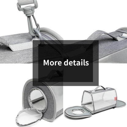 Guinea Pig Carrier Travel Small Animal Carrier Bag Lizard Bird Rabbit Carrier Cage Squirrel Breathable Bag Portable Travel Hamster Small Pet Hangbag (Small, Gray)