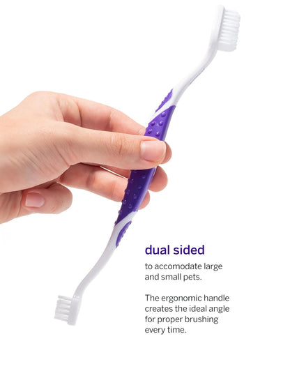 petsmile Professional Pet Toothbrush - Patented 45 Degree Cat & Dog Toothbrush for Small & Large Animals - Pet Accessories for Dental Care - VOHC Approved Teeth Cleaning - Dog Toothpaste Not Included