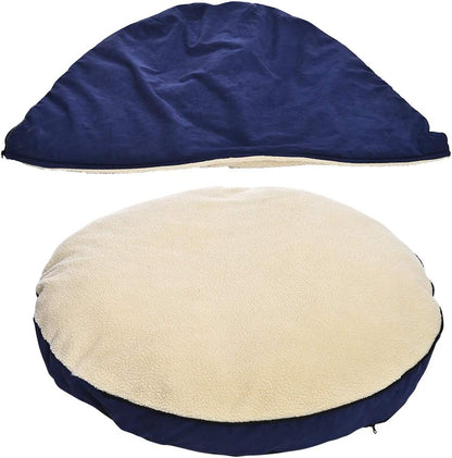 Amazon Basics Pet Cave Bed for Dog, With Removal Nesting Cave Cover, Fits up to 30lbs Pets, 35 x 35 x 13 inches, Blue