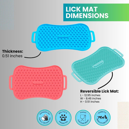 Marley Reversible Lick Mat. Reversible Dog Lick Mat. Lick Mat for Dogs. Premium Food-Grade Silicone Slow Feeder Dog Feeding Mat Non-Slip Design Dog Treat Mat