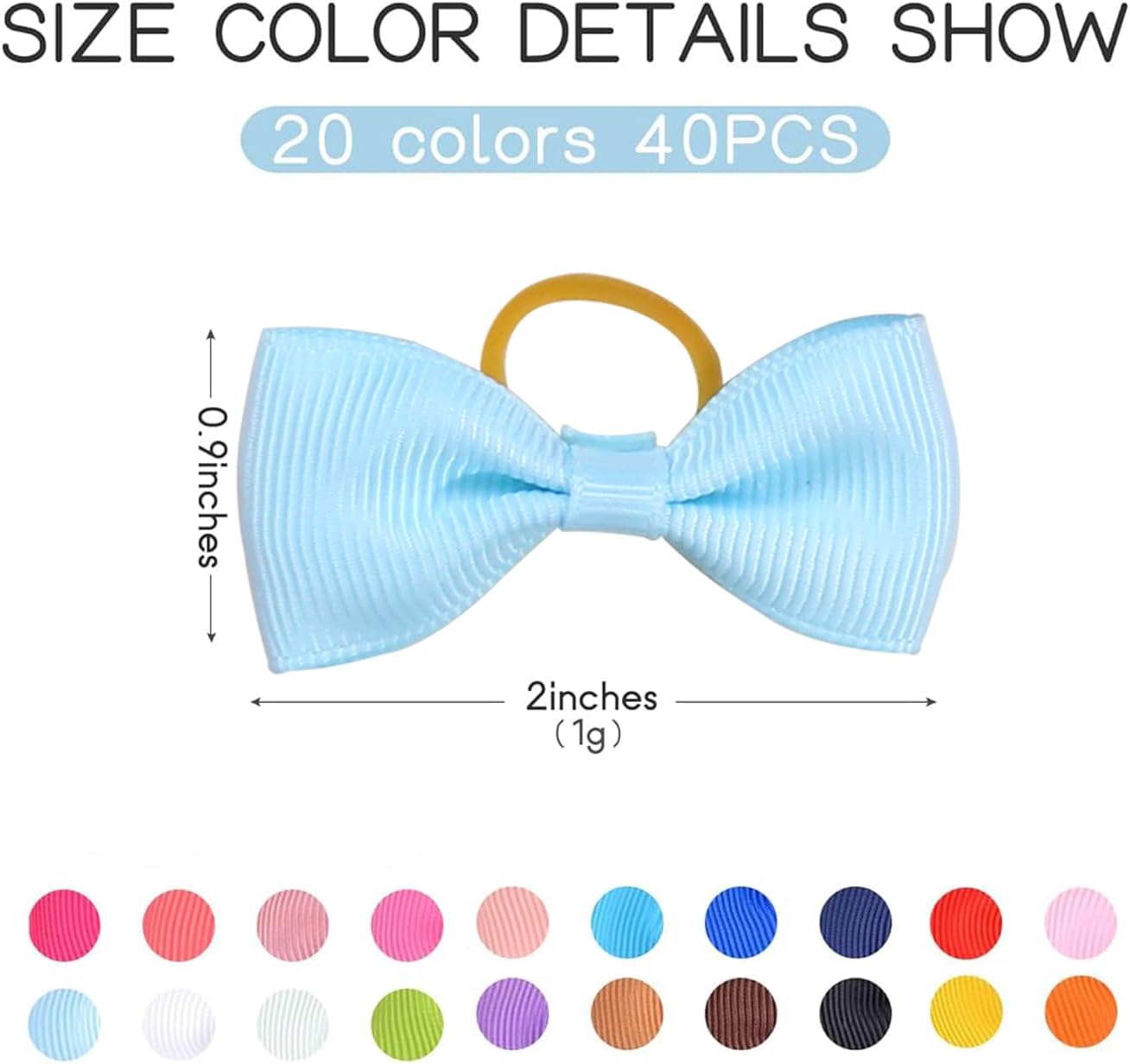 Puppy Dogs Hair Barrettes Bows with Rubber Bands,Hair Accessories Bow Pet Grooming Cute Pet Small Hair Bowkno