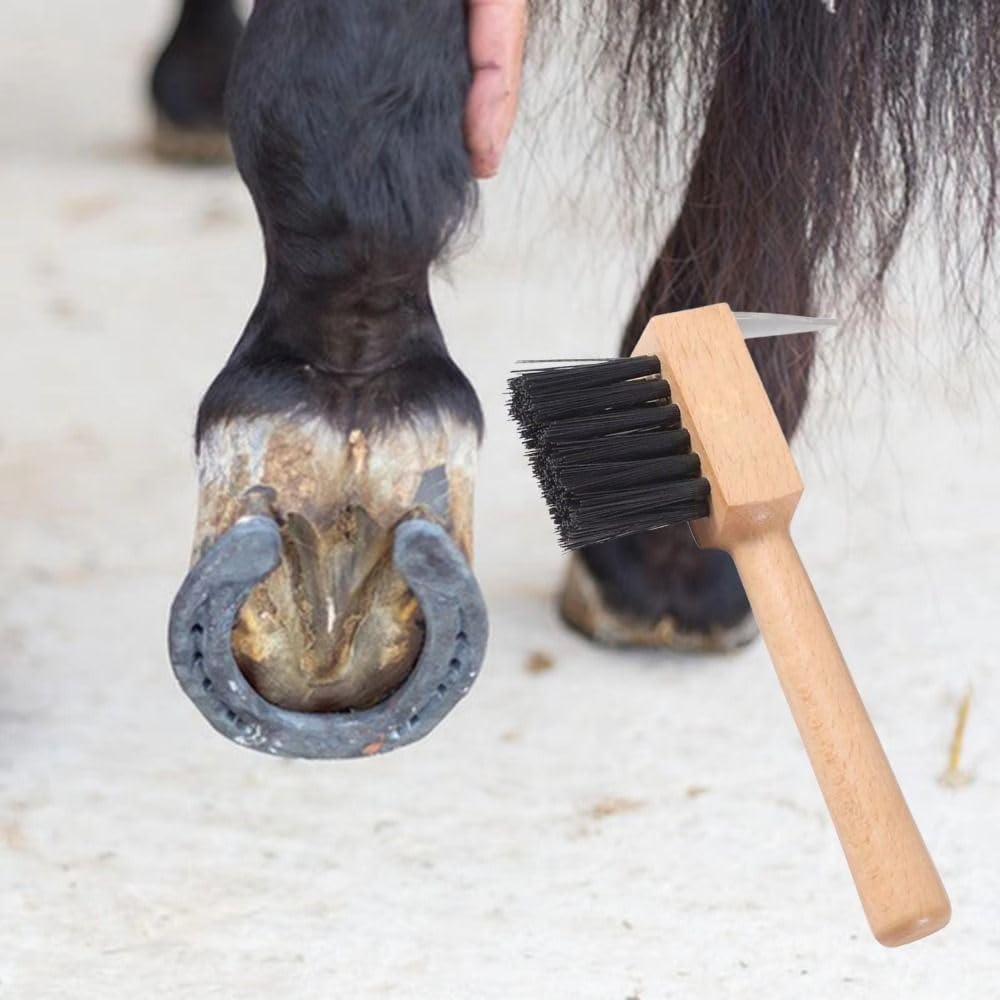 Horses Hoof Pick Stainless Steel Multipurpose Grooming Brush Hoof Cleaning Brush Practical Trimming Horses Grooming Pick for Farm Animal