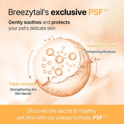 Breezytail PetO’Cera All-in-One Cat Shampoo and Conditioner | Hypoallergenic Cat Skin & Coat Care | Itch Relief, Moisturizing & Rejuvenating | Veterinarian Approved (10.1oz, 300ml) (Unscented)