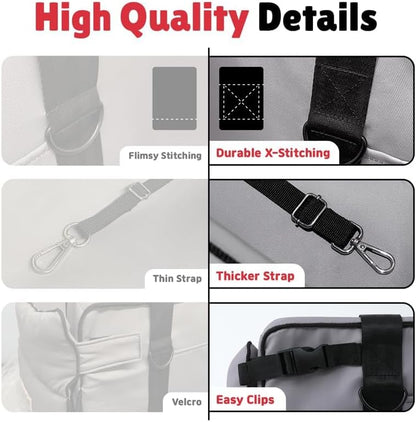 Center Console Car Seat for Small Dogs and Cats up to 11 lbs - Armrest Pet car seat, Waterproof Cat and Dog Booster Seat and Bed for Car, Essential Travel Carrier for Cats and Dogs