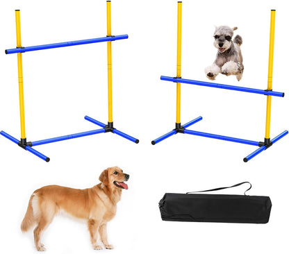 Dog Jump Hurdles Training Equipment,Indoor or Ourdoor,Dog Agility Training Equipment,Jump Obstacle Course for Dogs Outdoor, Playground Equipment,Carrying Bag (2 Sets)