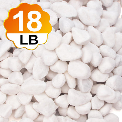 18 Pounds Decorative Pebbles, White Stones, White River Rock, Natural Aquarium Gravel, Garden Decor Rocks