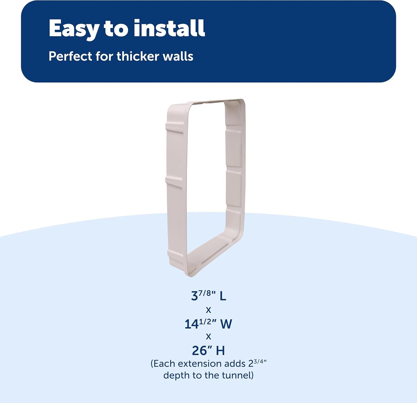 PetSafe Wall Tunnel Extension Electronic Pet Door, Large, White