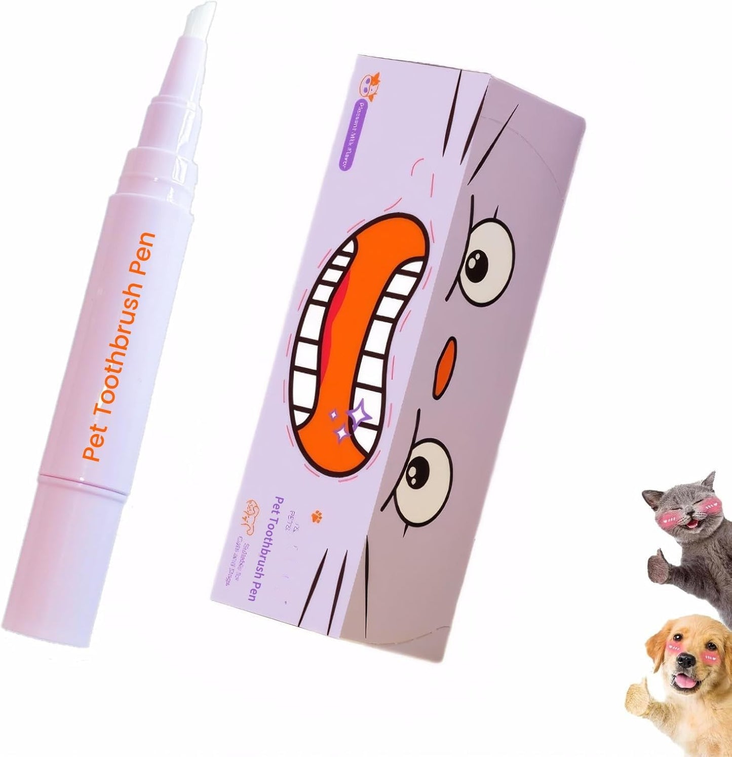 Pet Toothbrush Pen & Oral Repair Gel for Dogs & Cats – Teeth Cleaning Pen, Natural Plant Substance Tartar Remover for Repairing Pets' Teeth (1pcs)