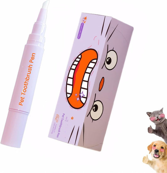 Pet Toothbrush Pen & Oral Repair Gel for Dogs & Cats – Teeth Cleaning Pen, Natural Plant Substance Tartar Remover for Repairing Pets' Teeth (1pcs)