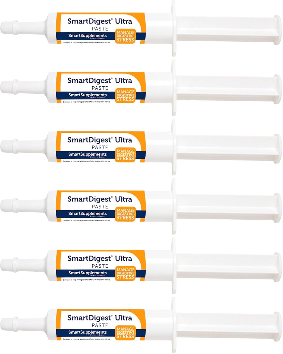 Starter SmartPak | Horse Joint Support | Probiotics, Prebiotics | Essential Vitamins, Minerals, and 5000 mg + SmartDigest Ultra Paste | Digestive Health and Support Horse Supplement | Pack of 6 Tubes