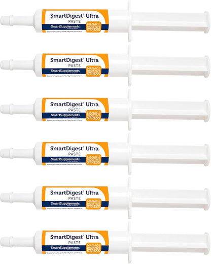 Starter SmartPak | Horse Joint Support | Probiotics, Prebiotics | Essential Vitamins, Minerals, and 5000 mg + SmartDigest Ultra Paste | Digestive Health and Support Horse Supplement | Pack of 6 Tubes