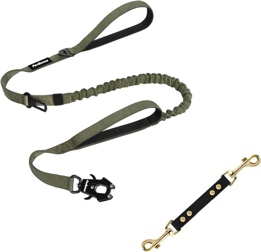 PetBonus Heavy Duty Tactical Dog Leash and Waterproof Dog Collar Safety Clip