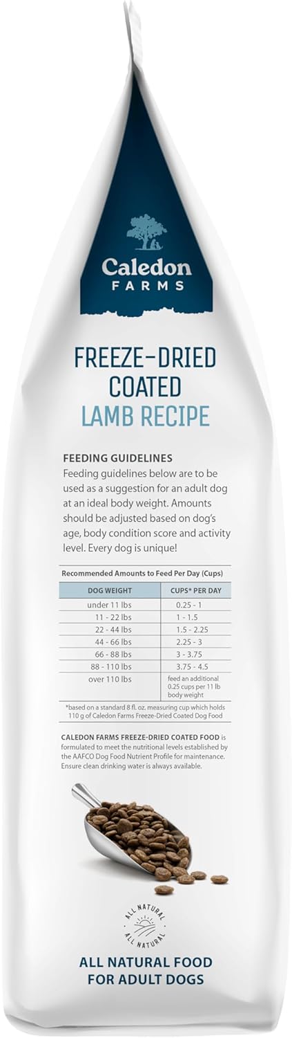 Caledon Farms Freeze-Dried Coated Lamb Recipe Premium Dry Dog Food 3.9lb