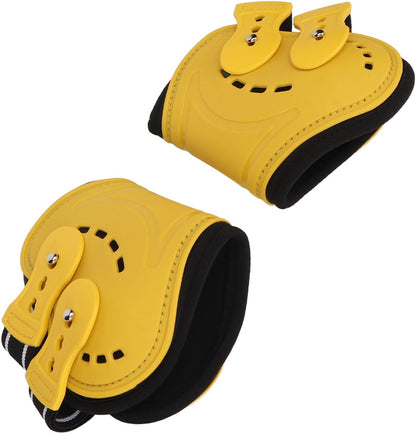 Horse Fetlock Boots, Protective Horse Hind Leg Boots, Breathable Slip Lightweight Horse Boots with Fastening Button for Show Jumping and Training, Yellow