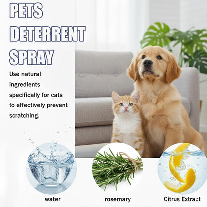 Cat Repellent Spray, Anti-Scratch Furniture & Anti-Cat Pee Deterrent - Natural Citrus Formula, Safe for Pets & Environment, Indoor & Outdoor Use, Protects Furniture & Plants, 50ml