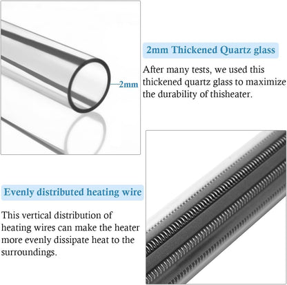 HITOP 25W 50W 100W 200W 300W Adjustable Aquarium Heater, Submersible Fish Tank Heater Thermostat with Suction Cup (50W)