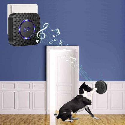 EverNary Dog Door Bell, Wireless Doggie Doorbells for Potty Training, Door Bell for Dogs to Go Outside, Dog Bells to with 1 Receiver and 2 Waterproof Transmitters (Black)