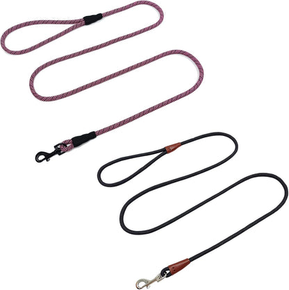 WYuZe 5ft Puppy Leash for Small Dogs (Black Clasp + Silver Clasp)