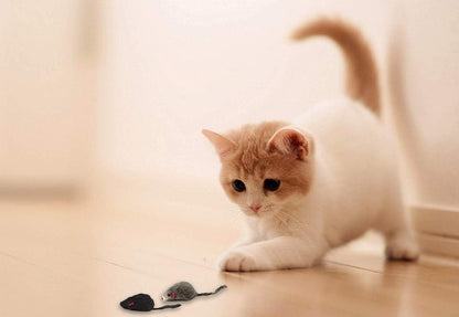 20 Furry Mice with Catnip and Rattle Sound Made of Real Rabbit Fur Interactive Catch Play Mouse Toy for Cat, Pack of 20 Mice