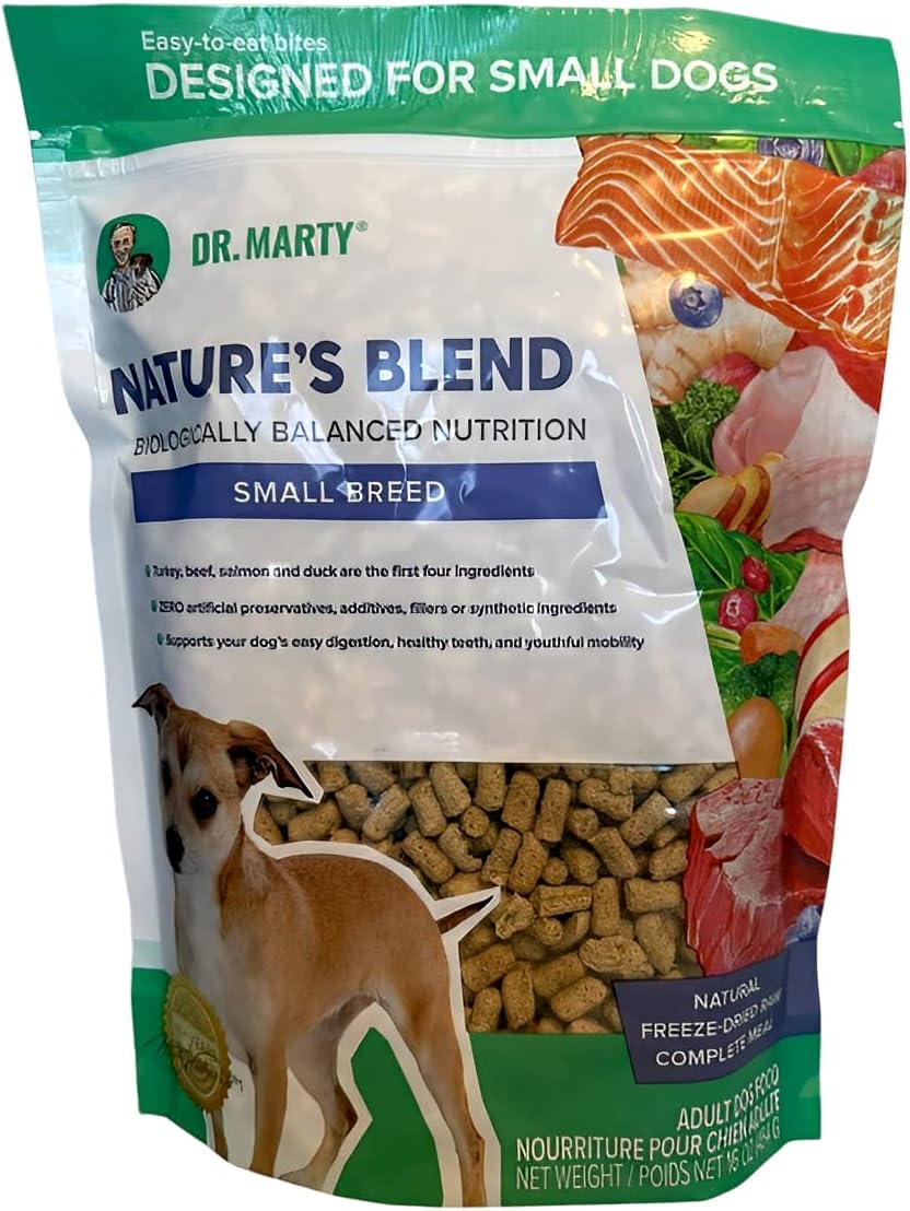 Dr. Marty Nature's Blend Adult Small Breed Freeze-Dried Raw Dog Food 16 oz, 1 Pound (Pack of 1)