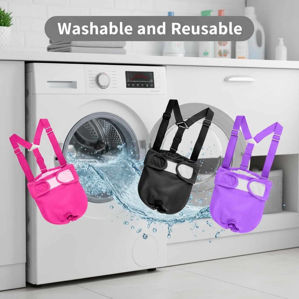 Reusable Super Absorbent & Leakproof Fixed Doggie Diapers for Dogs in Heat Cycle