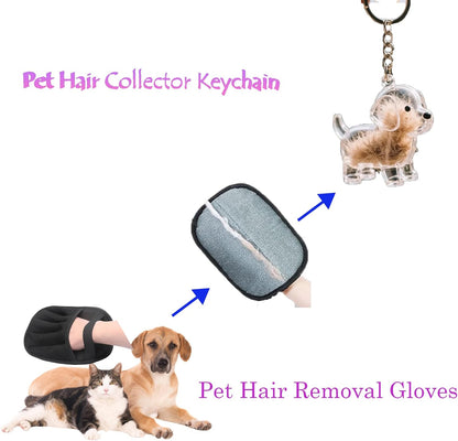 2Pcs Pet Hair Removal Glove for Dogs & Cats,The Magic Brush Pet Hair Remover,Five-Finger Electrostatic Pet Hair Gloves for Furniture,Car,Couch,Carpet,Essential Pet Supplies