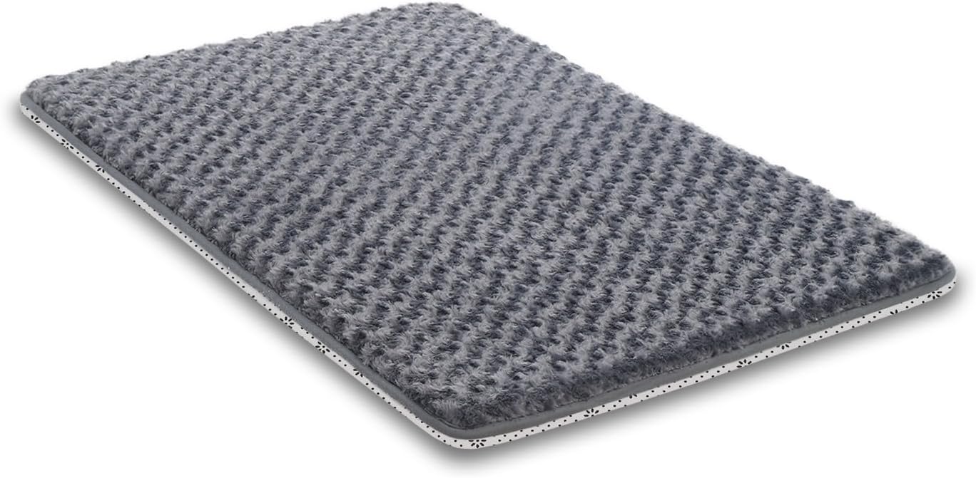 Dog Bed for Crate High Resilience Foam Crate Pad Mat for Medium Large Dogs Washable Anti-Slip,35" x 22",Dark Gray