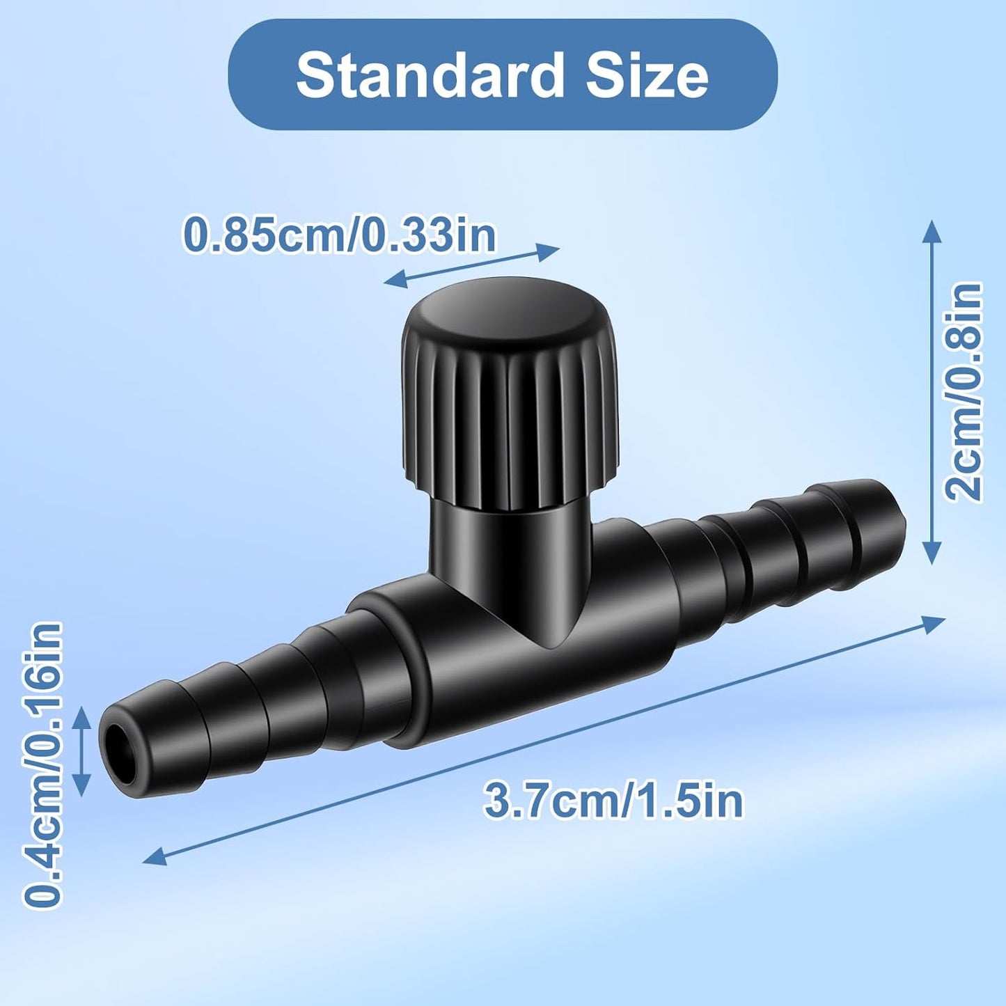 20 Pcs Aquarium Air Valves - T Shaped Plastic Aquarium Air Pump Control Valves - Single Way Control Valve for Fish Tank Accessories, 3/16" ID Tubing
