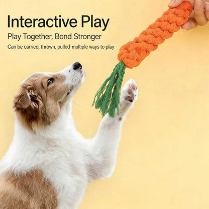 Dog Chew Knot Toy, Puppy Rope Toys, Rope Ball Knot Training Teeth Dogs Treats Toys, Featuring Giraffe,Orange, Carrot, and Duck-Shaped Ropes Toys Suitable for Puppies to Small Dogs