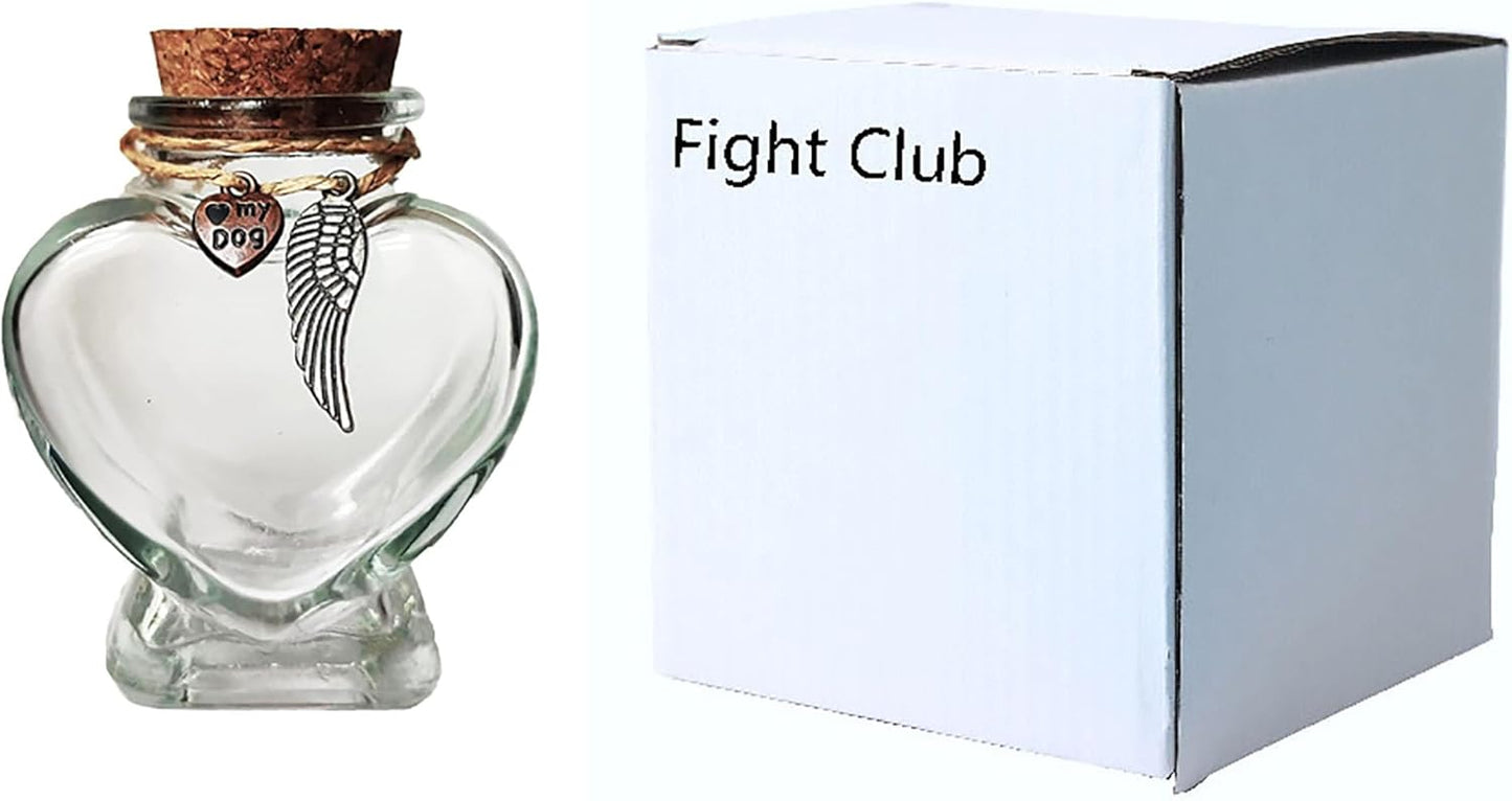 Fight Club Memorial Bottle for pet Hair，Pet Fur Memorial Fur Keepsake，Dog cat Keepsake Fur, pet Memorial urn (Dog)